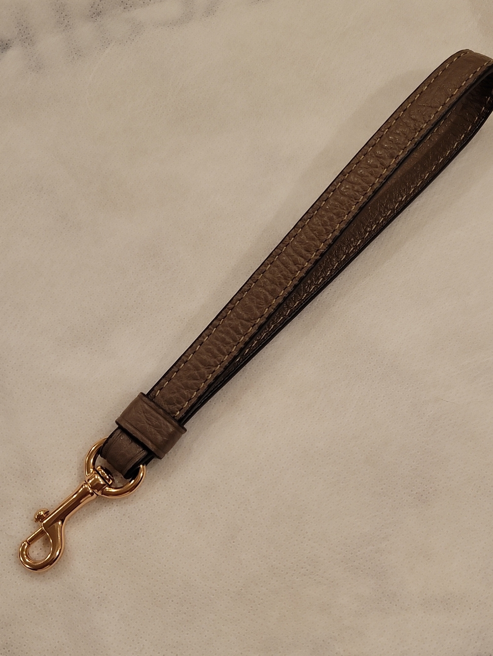 Coach Leather Wrist Strap  - Taupe